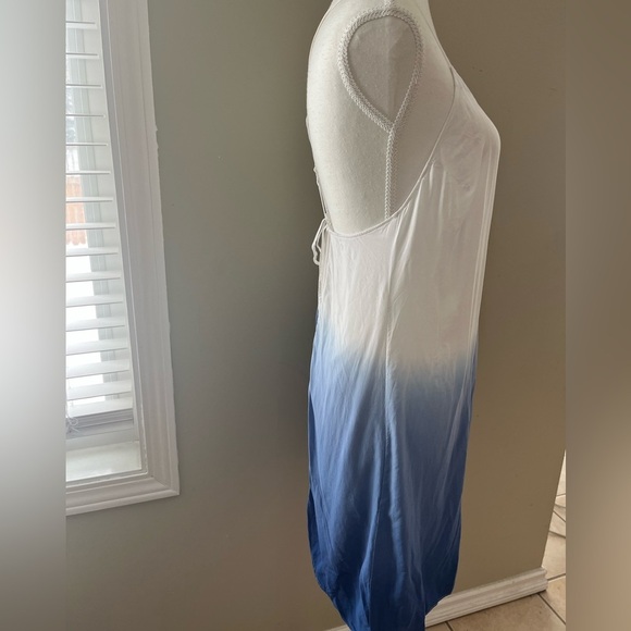 [M] VICTORIA'S SECRET blue ombre open tie back swim cover up mini dress - Picture 3 of 7